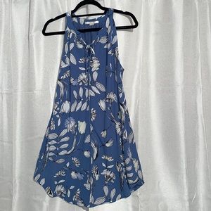 Anaelle Slate Blue Floral Swing Dress, Size Medium